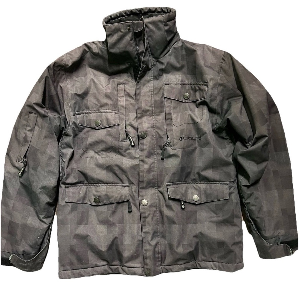 Men’s Liquid Venture Black Grey Waterproof Winter Ski Jacket Size XL Wear On Arm